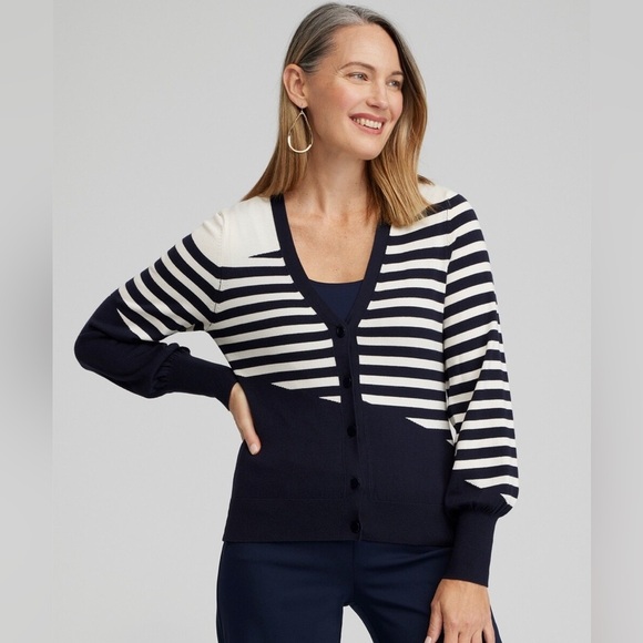 Chico’s Mixed Stripe Cardigan size XL ( Chico’s size 3) - Picture 5 of 8